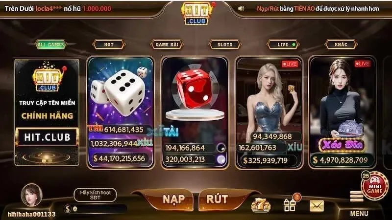 Hitclub – hình ảnh sắc nét, bố cục cân đối